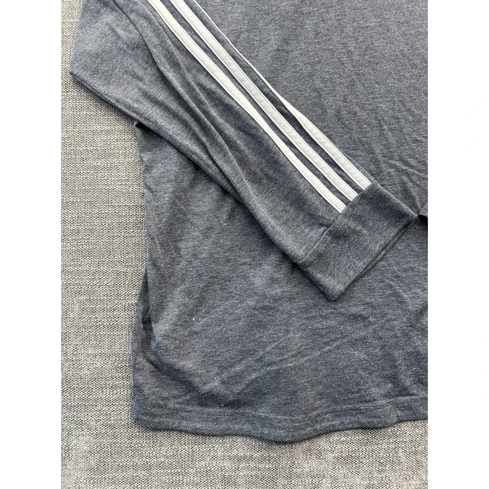 Adidas Aeroready Primegreen Hoodie Men 2XL Heather Gray Striped Running Athletic